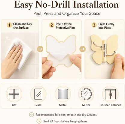 Butterfly Rotating Self Adhesive Hooks