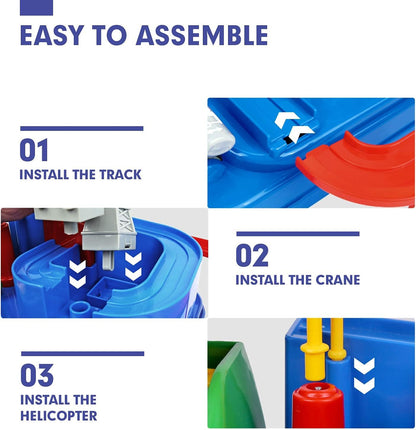 🏎️Race Track Adventure Toy -🚦Interactive Puzzle Track Playset with 3 Cars🚗