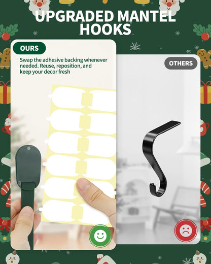 🎄 Christmas Wreath Hanger ✨ No-Drill Garland Hooks for Easy Holiday Decorating