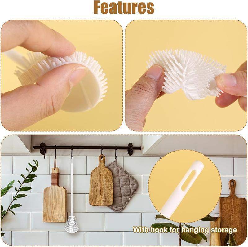 ✨2-Pack 360° Silicone Bottle Cleaning Brush with Long Handle