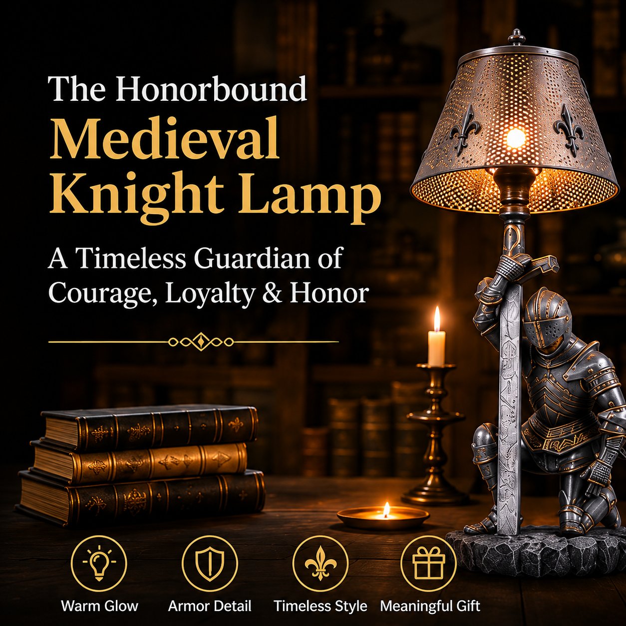 ⚔️ The Honorbound Medieval Knight Lamp - A Timeless Guardian of Courage, Loyalty & Honor.🏅