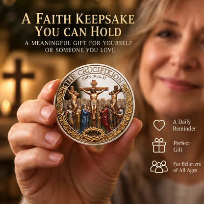 Two Sides, One Promise – Crucifixion & Resurrection Commemorative Coin, Christian Faith Keepsake Celebrating Sacrifice, Hope & the Risen Christ