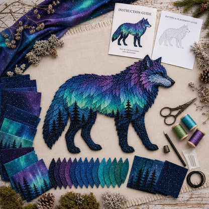 ⏳ Last Day 49% OFF – 🌌 Beginner-Friendly Northern Lights Wildlife DIY Patchwork Kit | Complete Kit with All Tools & Step-by-Step Guide Included 💕