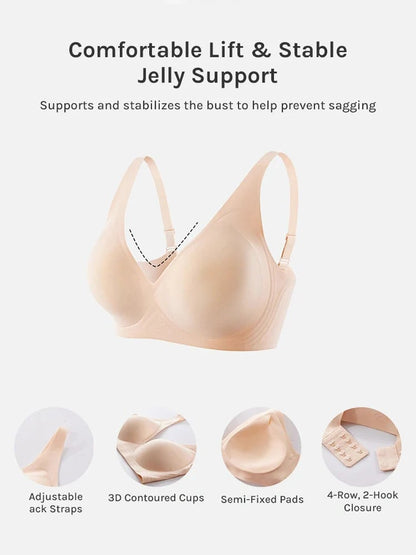 Wireless Seamless Deep-V Push-Up Bra