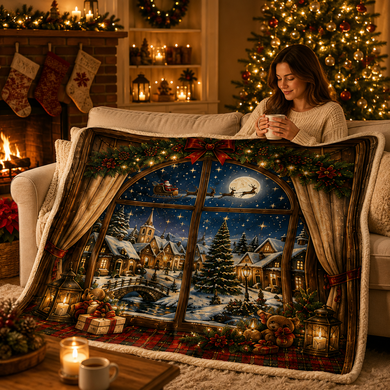 ✨ Christmas Cozy Nights Blanket – Warm Holiday Fleece Throw