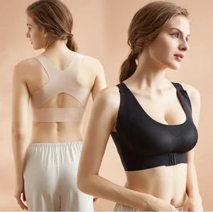 ✨50% OFF NOW! 👙 Front Closure Cross-Back Wireless Posture Bra – Ultra Push-Up, All-Day Comfort & Natural Lift for a Slimmer, Taller Silhouette 💖