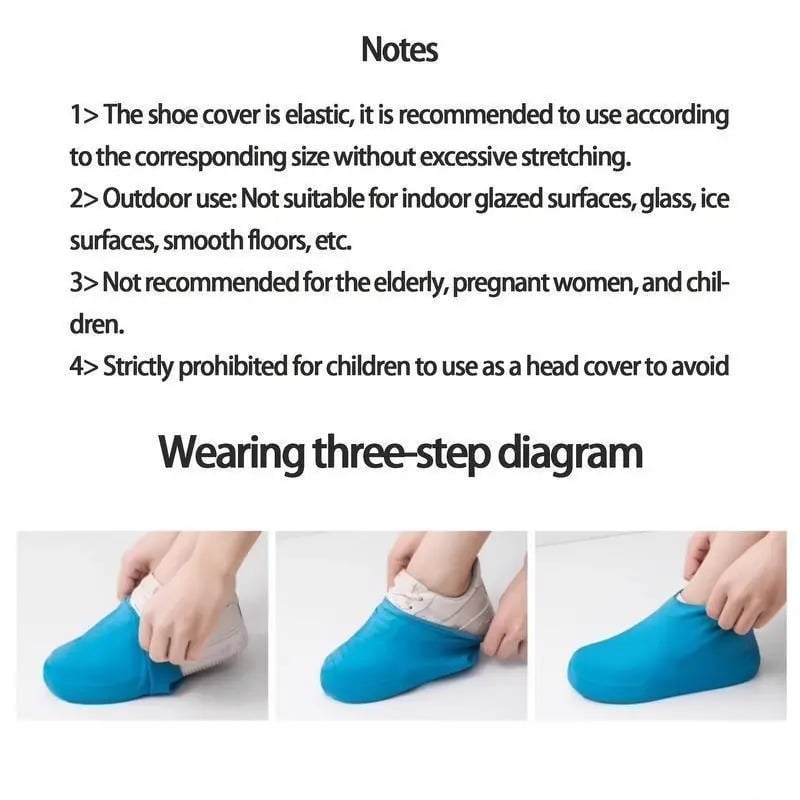 Outdoor Reusable Latex Rain Boot Covers, Waterproof, Durable, Multiple Colors Available