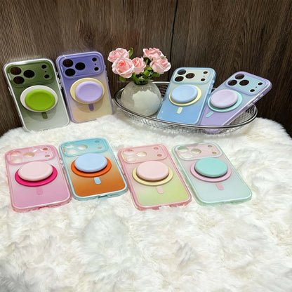 Magnetic Gradient Phone Case with Liquid Stand for iPhone