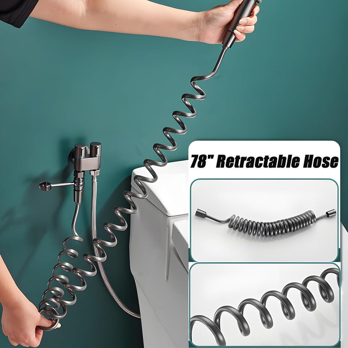 🎉1-In-2-Handheld Out Dual Control Valve Bidet Sprayer for Toilet
