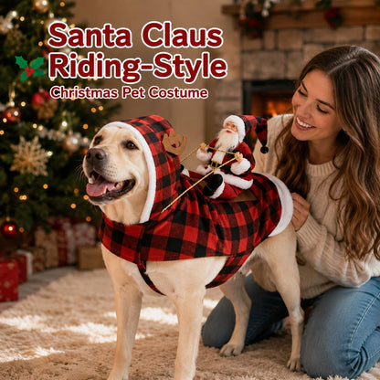 Santa Rider Pet Christmas Costume
