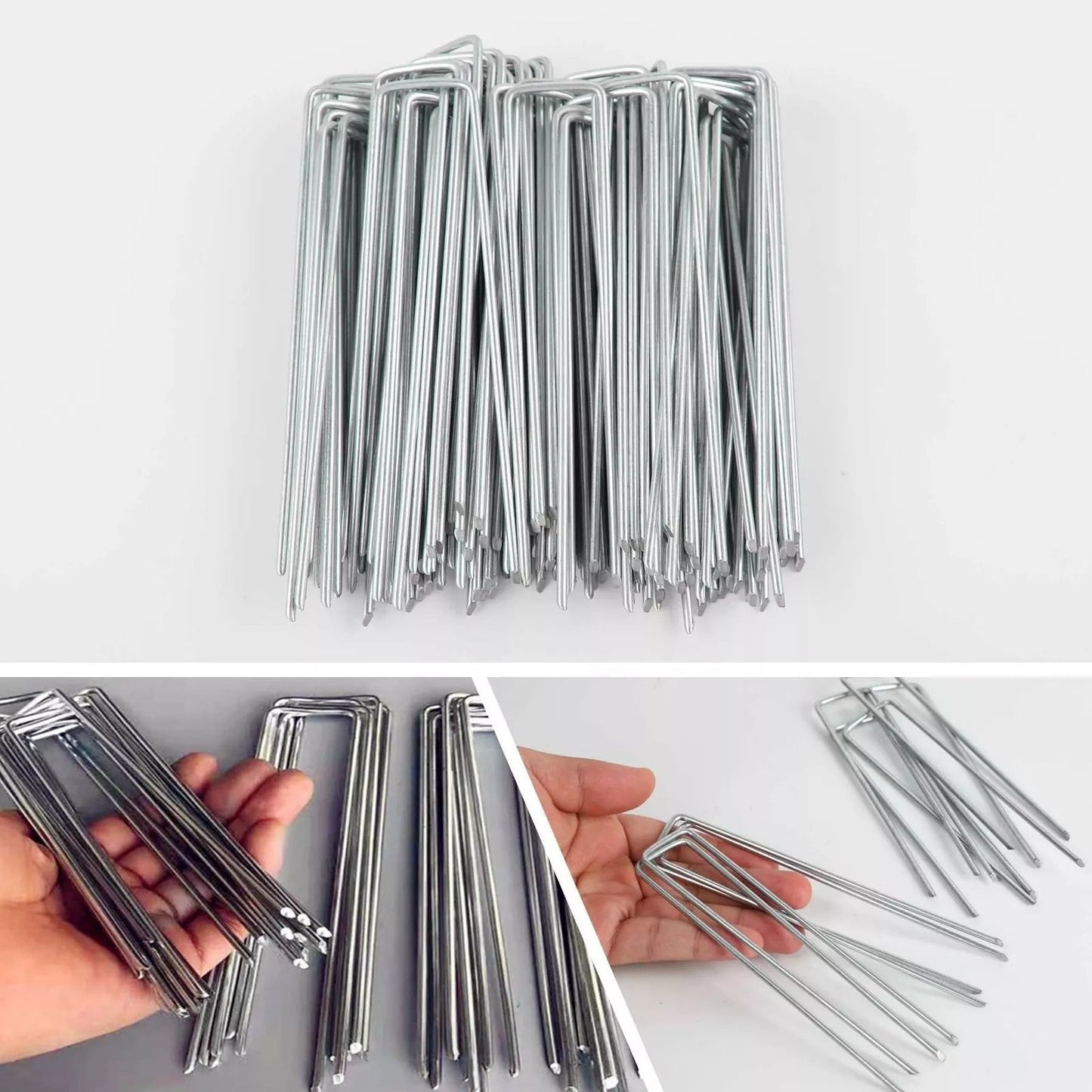 🚙50-Piece Garden Ground Stake Set——Pack of 50 U-Shaped Ground Stakes