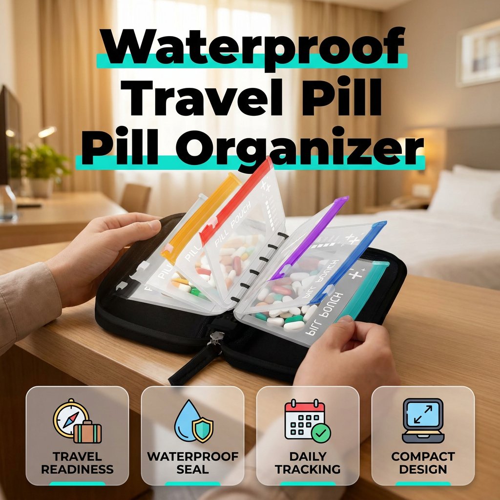 📌 Waterproof Pill Organizer-Large BPA-Free Weekly Medicine Organizer💊