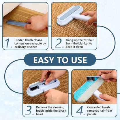 4-in-1 Long Handle Pet Fur Remover Multi-Tool Set