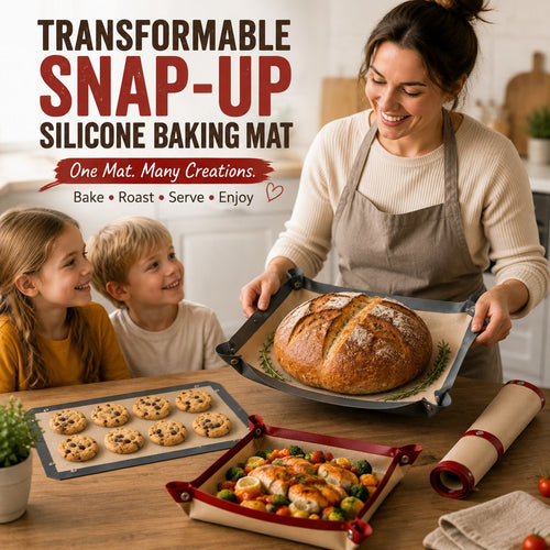 Transformable Snap‑Up Silicone Baking Mat