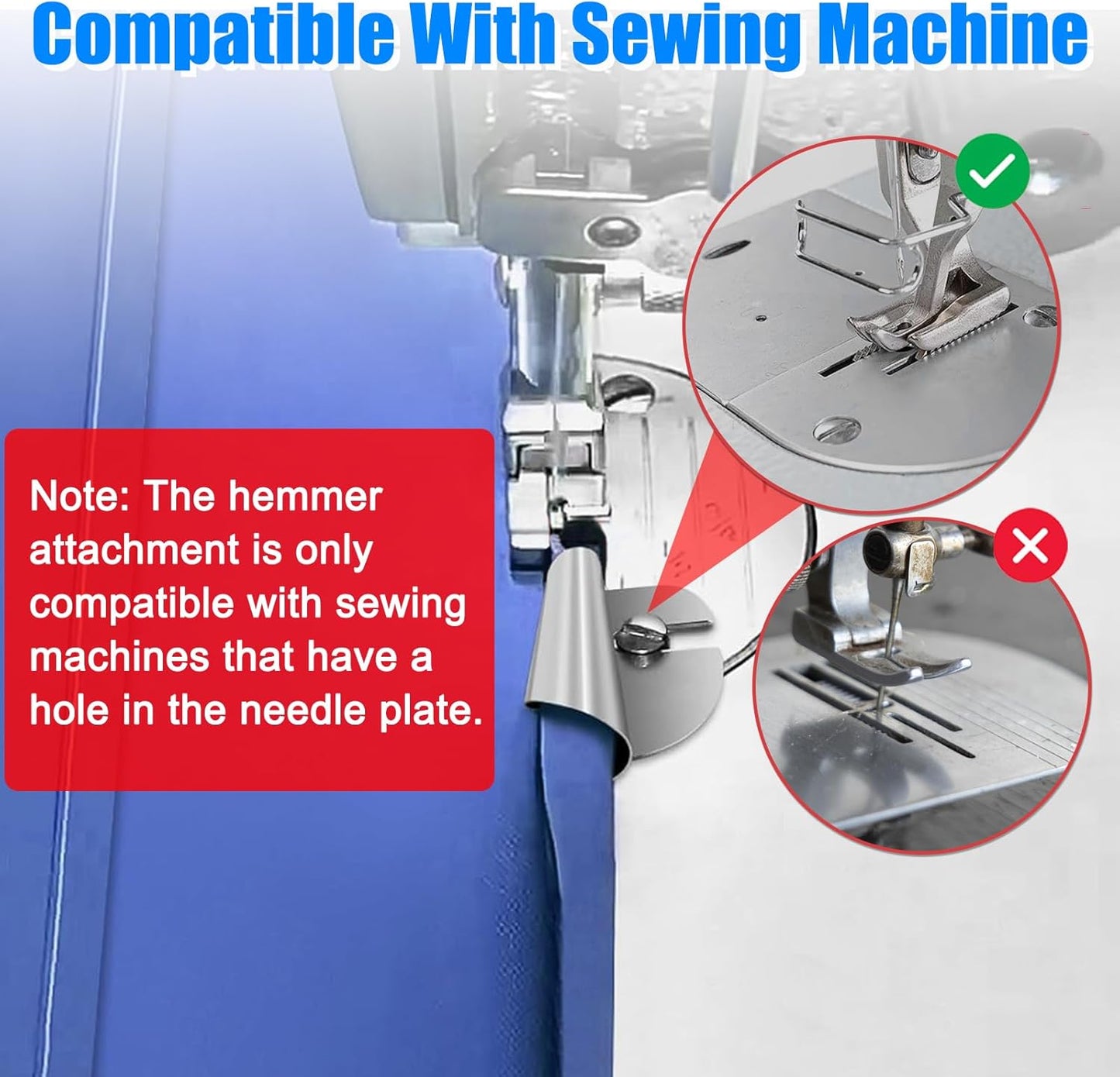 💯🧵8 PCS Stainless Steel Rolled Hemmer Foot Set | 3mm-10mm Sewing Hemming Guide