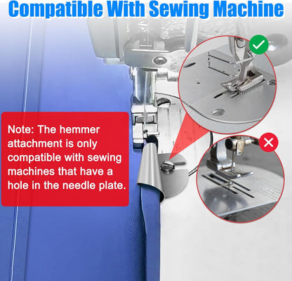 💯🧵8 PCS Stainless Steel Rolled Hemmer Foot Set | 3mm-10mm Sewing Hemming Guide
