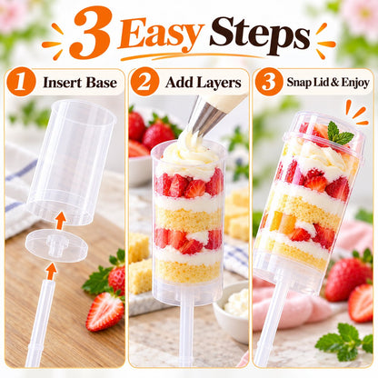 🧁 Clear Push Pop Containers for Layered Desserts