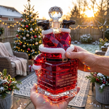 💥 Pre-order: 49% Off – Santa Stuck in the Chimney Whiskey Bottle