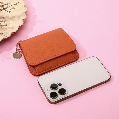 Elegant and Minimalist Women's Slim Short Wallet – A versatile, stylish mini tri-fold wallet featuring RFID protection, card slots, a bill compartment, and an ID window