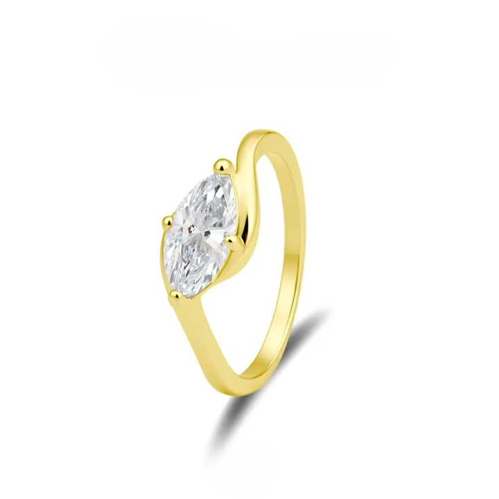 💍  Marquise Moissanite Ring – Silver-Plated Solitaire Gift