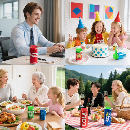 3pcs Soda Can Lids with Straws, Reusable Silicone Pop Can Lids for Canned, BPA-Free