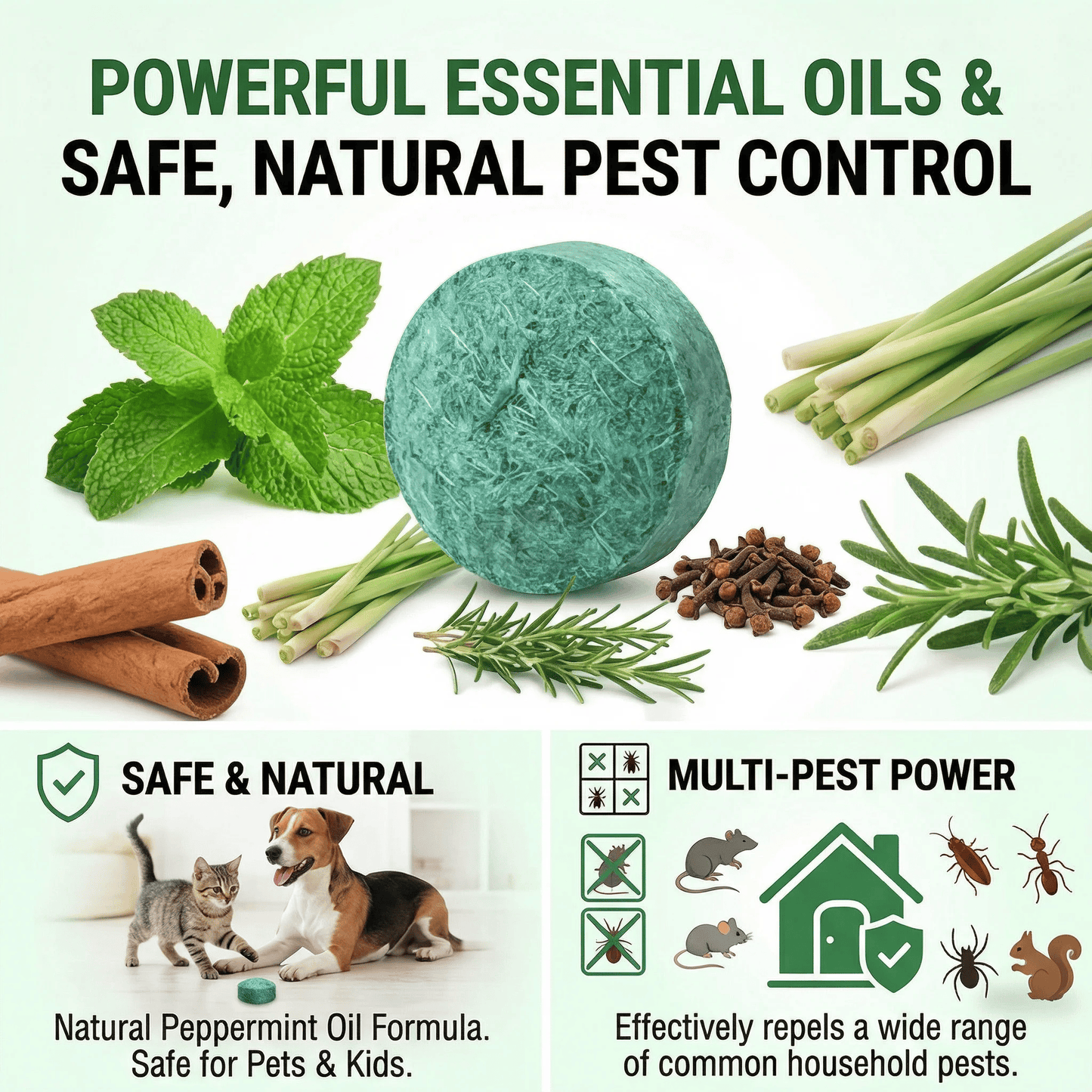 💥HOT SALE 50%OFF💥🟢 Natural Peppermint Rodent Repellent Tablets – 12 Pack