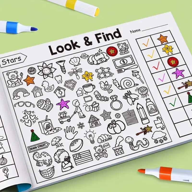 ✍️🧠Interactive Look & Find Colouring Book