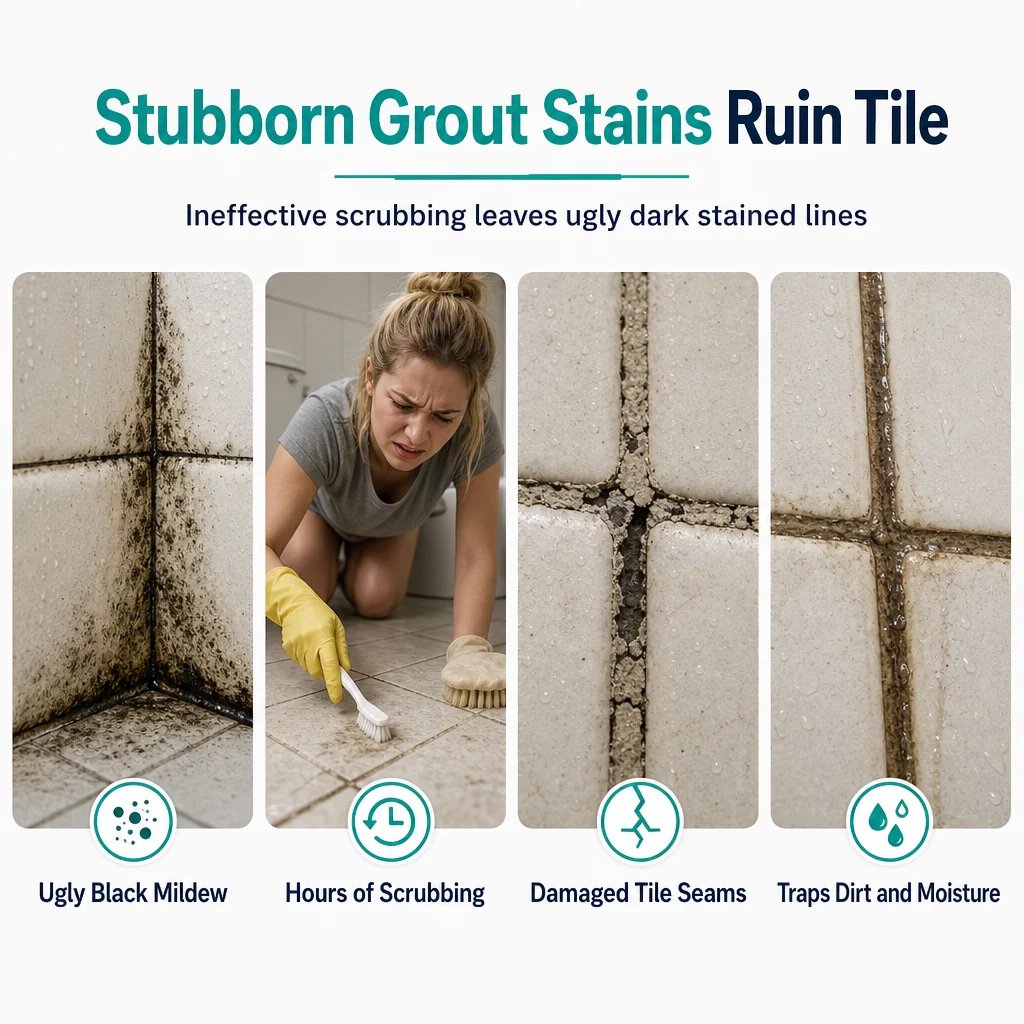 📍 🎯 Grout Cleaning Spray – Easy care of tile grout and stains in damp areas
