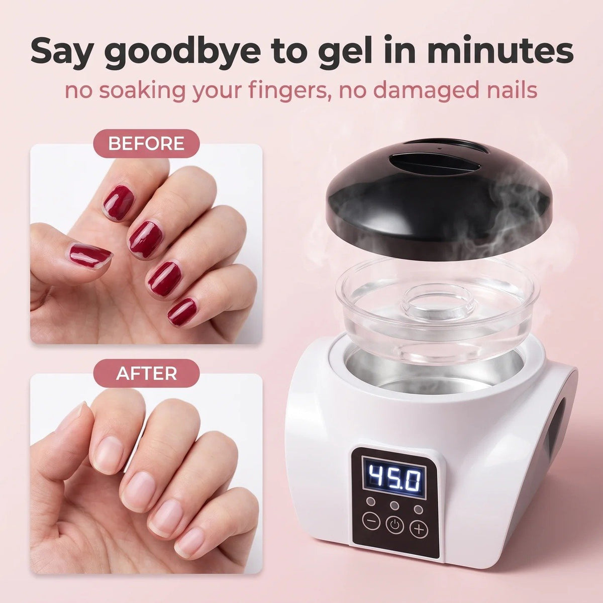 Professional Steam Gel Nail Remover | Digital Display At-Home Steamer