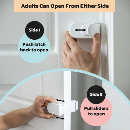HugLock Snap-On Childproof Door Lock - No Drill, No Adhesive Interior Door Safety Latch, Out-of-Reach Toddler Proof Lock (Unlocks from Both Sides)
