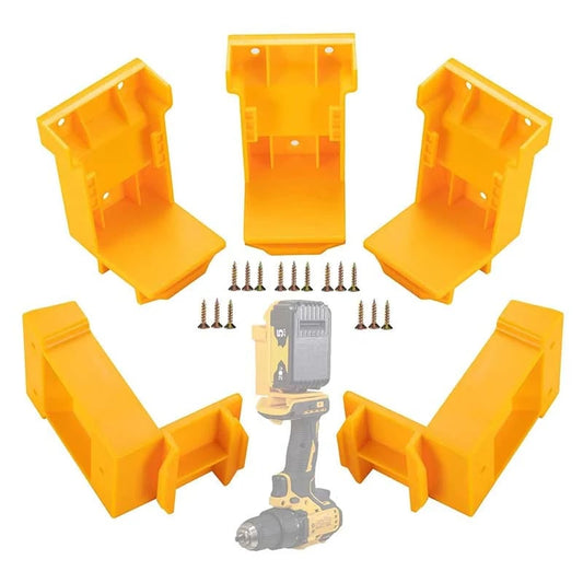 5-Pack 2-in-1 Power Tool & Battery Holder Mounts for Dewalt/Milwaukee 18V Li-ion Batteries & Cordless Tools