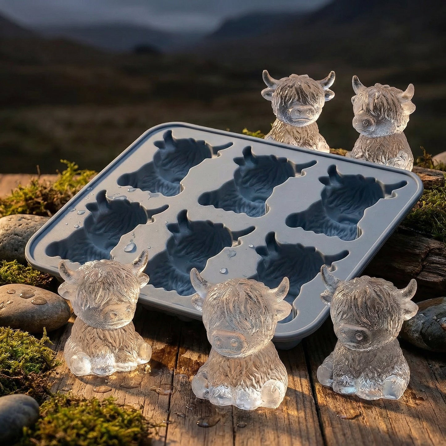 🔥🐮Mini Highland Cow Ice Cube Mold – Cute 3D Ice for Drinks, Parties & Gifts