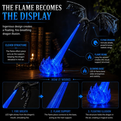 🐉🔥 3D Fire‑Breathing Dragon LED Light | Glowing Fantasy Bookshelf Decor
