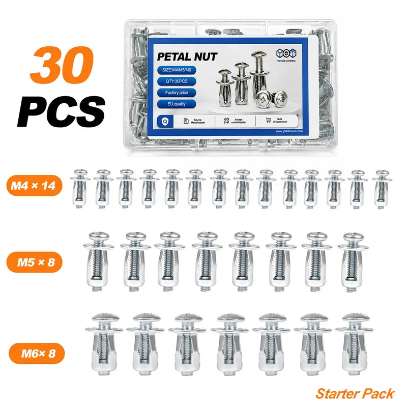 🔩30/90PCS Rivet Nut Fastener Set — Strong Hold, Easy Install