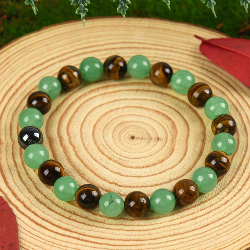 ✨ Money Attraction Bracelet with Green Aventurine & Tiger Eye beaded jewelry protection bracelet encouragement gift fashion artificial bracelet