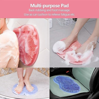 Foot washing and scrubbing tool, lazy foot brush, foot massage mat