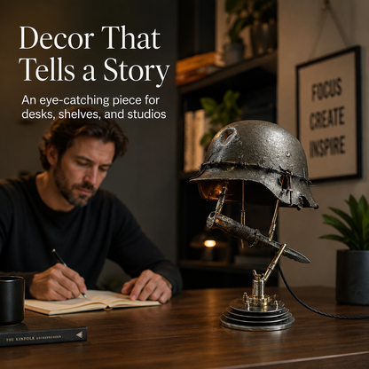 🪖 War Relic Vintage Helmet Table Lamp🎁