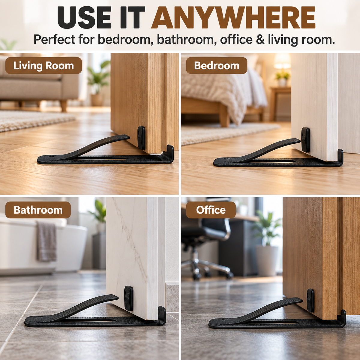 🚪 No-Punch Heavy Duty Door Stopper & Wall Protector 🛡️