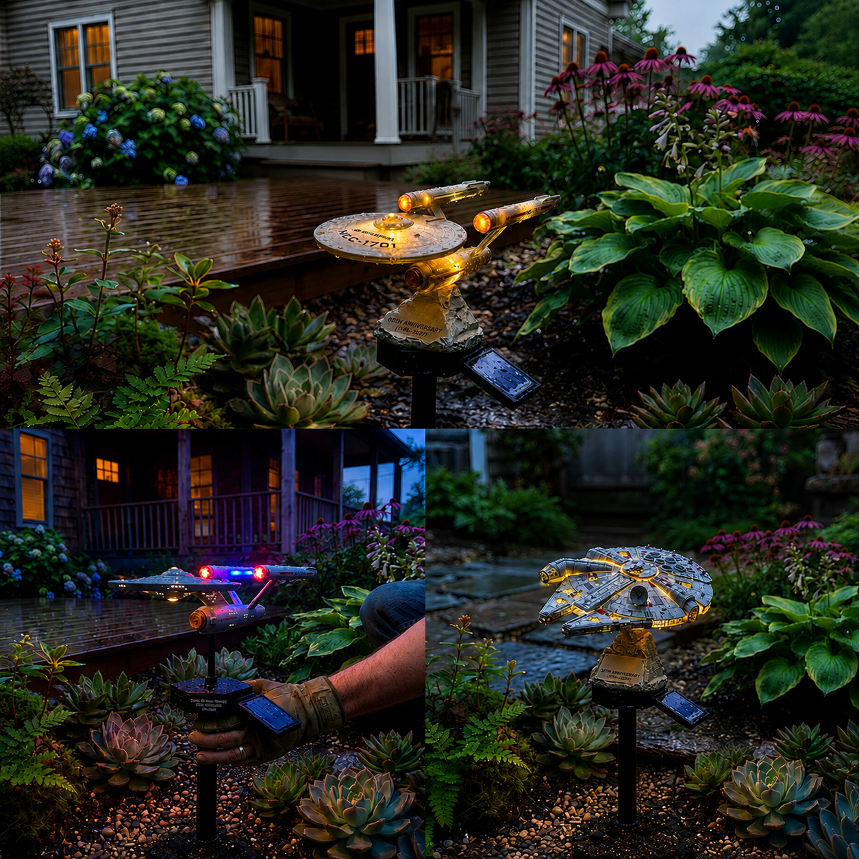 🌌 TODAY ONLY—🔥 Save 50% 🚀 Sci-Fi Starship Solar Garden Light ✨ Light Up Your Outdoor Space