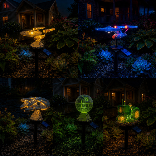 🌌 TODAY ONLY—🔥 Save 50% 🚀 Sci-Fi Starship Solar Garden Light ✨ Light Up Your Outdoor Space