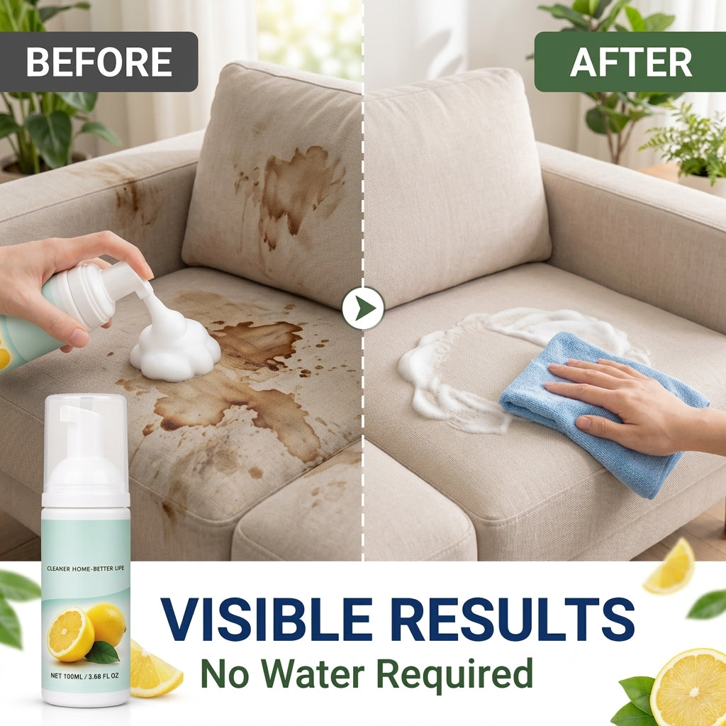 ⏳🔥LIMITED-TIME 50% OFF! ⏰Scented Foam Cleaner - Lemon Scent, Multi-purpose Gentle Stain Remover for Home, Kitchen, and Bathroom