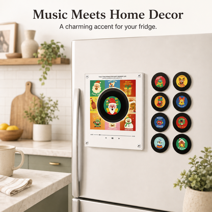 Magnetic NFC Acrylic Music Player with 9 Mini Vinyl Discs