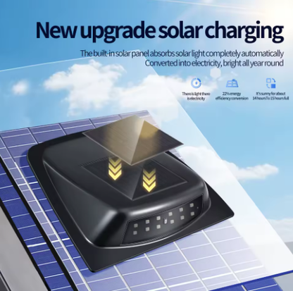 Car roof lidar decorative cover with solar light