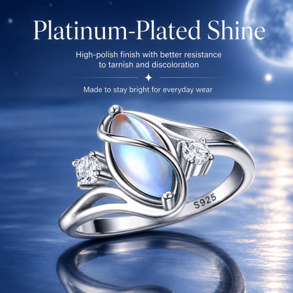 💍925 Sterling Silver Rainbow Moonstone Ring