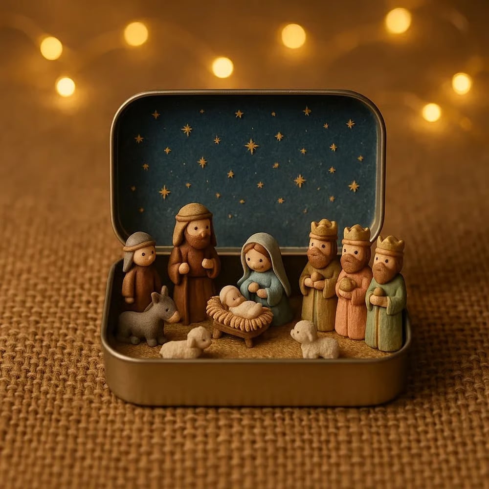 🔥HOT SALE 49% OFF - ✝️Religious Pocket-Size Mini Nativity Scene Set with Storage Box