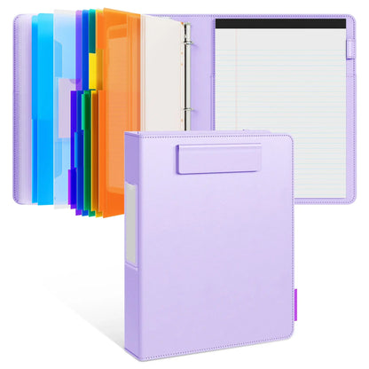🔥HOT SALE 49% OFF - 📄✨PU Leather Clipboard with Storage – 3-Ring Binder, Magnetic Clip, Removable Notepad & Expanding File