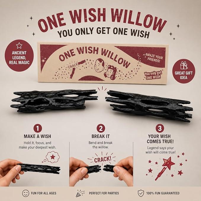 🔥One Wish Willow - Fun Magic Wish Stick Novelty Gag Gift