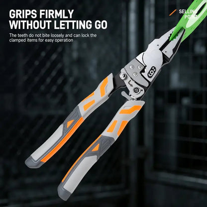 🛠️55-Steel Self-Locking Anti-Skid Ratchet Pliers, Heavy-Duty Wire Cutters & Holding Tool