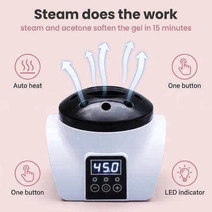 Professional Steam Gel Nail Remover | Digital Display At-Home Steamer