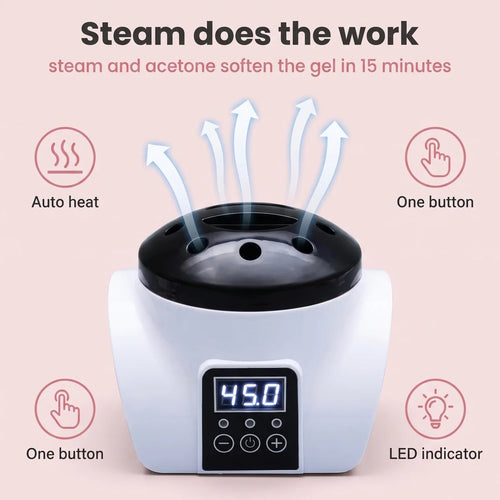 Professional Steam Gel Nail Remover | Digital Display At-Home Steamer